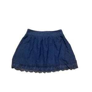 Maurices Blue Eyelet Lined Mini Skirt Size Large 2262